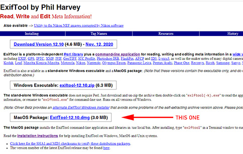 Exiftool by Phil Harvey