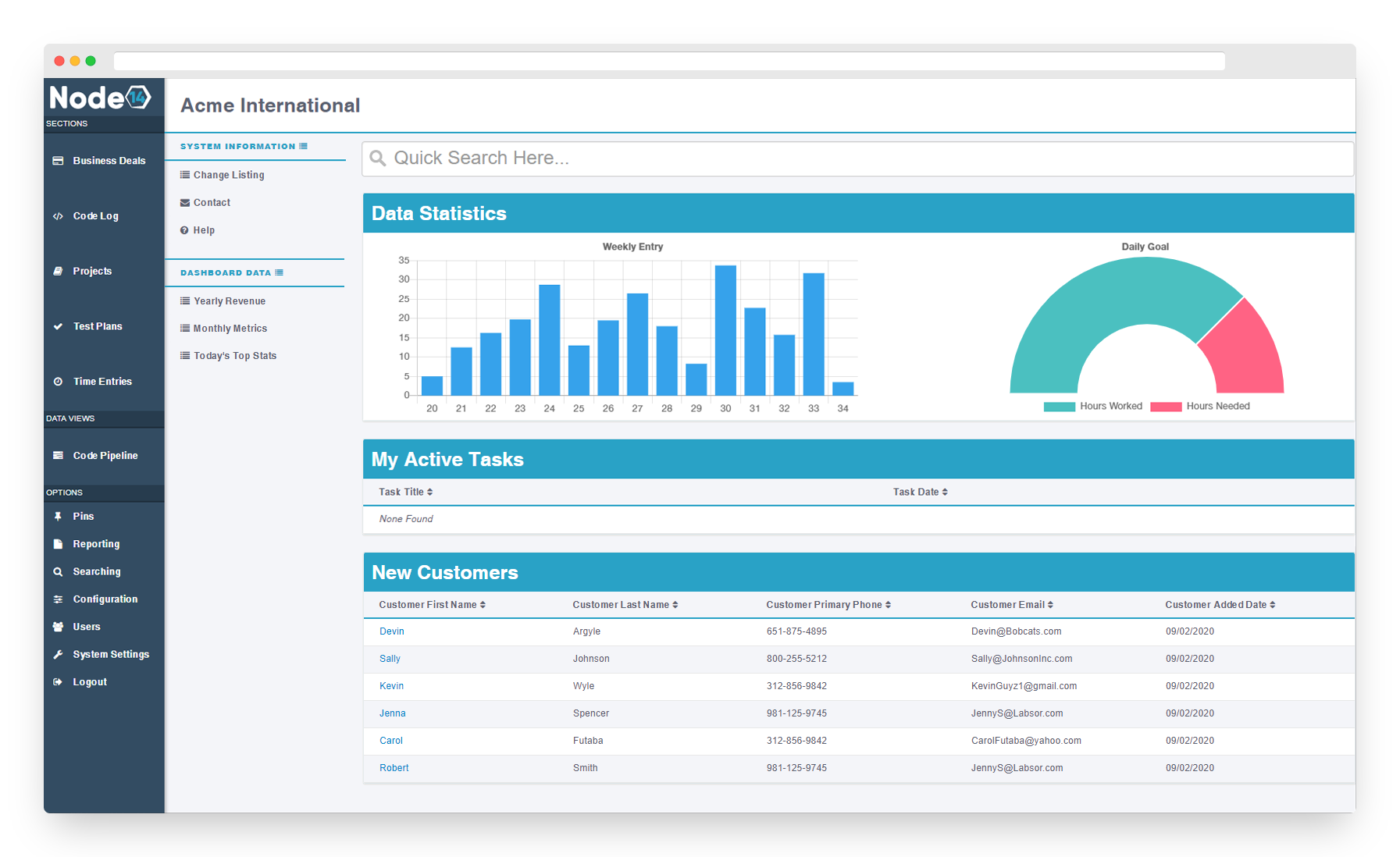 Node14 Custom Business Database Software