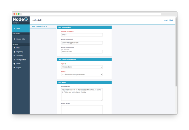 Node14 Job Tracking Software