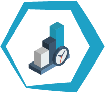 Chart trending upwards over time icon